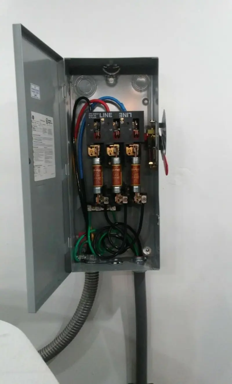 Three-phase disconnect switch installed for Electrical Wiring & Rewiring in Towson
